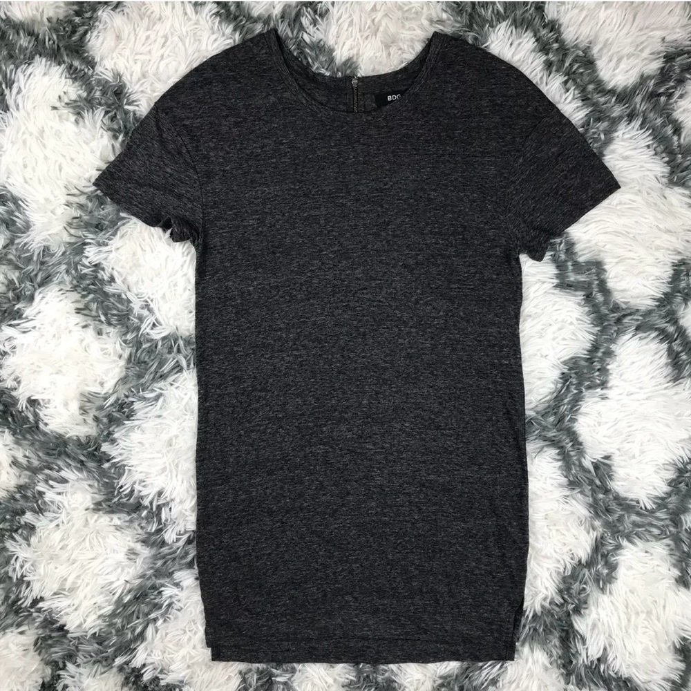 BDG Women's Dark Gray Shirt Top Back Zipper Size XS Casual Short Sleeve